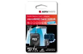 AgfaPhoto 128GB microSDXC-Karte inkl. Adapter UHS-I C10/U3/V30/A1 95/100MB/s