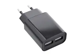 InLine USB Ladegerät DUO sw, Netzteil 2-fach, Stromadapter 100-240V zu 5V/2,1A