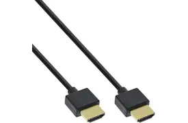 InLine HDMI-A auf HDMI-A superslim Kabel 1m, schwarz, High Speed Ethernet
