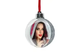 ZEP Weihnachtskugel Photo Snowflake silber für Foto ca. Ø 7,5 cm