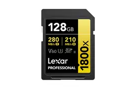 Lexar 1800x SDXC 128 GB V60 UHS-II U3 (280/210 MB/s) Prof. Speicherkarte