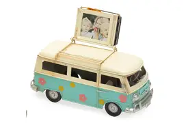 KPH Bus Flowerpower blau 16,5x7,5x9,5 cm Dekorahmen