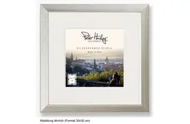 Peter Hadley Nina 30x30 cm silber, Holzrahmen mit Passepartout 15x15 cm