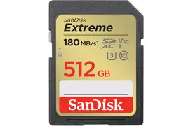 SanDisk 512 GB SDXC Extreme 180MB/s V30 UHS-I, Class 10
