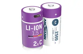 Ansmann Baby C Type 2500 LI-ION Akku USB-C, 2er Blister 2300 mAh