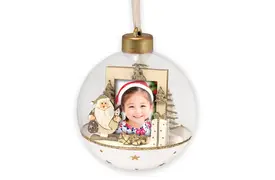 ZEP Winterfotokugel Aland weiß, 3,5x4,5 mit Holzbilderrahmen