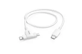 Hama 2in1, USB-C - Lightning/USB-C, 1,5m Ladekabel, weiß