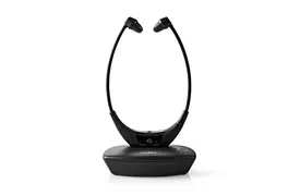 Nedis Wireless-TV-in-Ohr-Kopfhörer mit Ladestation, schwarz