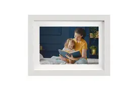 Braun DigiFrame 10W WiFi weiß+weißes Passepartout, digitaler Bilderrahmen