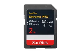 SanDisk 2 TB SDXC ExtremePro 250MB/s V30 UHS-I, U3, Class 10 Speicherkarte