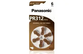 Panasonic PR312 (PR41,ZL3) 6er Blister Hörgerätebatterie