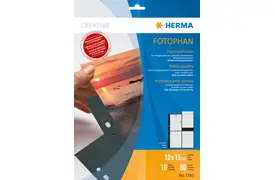 Herma Fotophan 10 Fotosichthüllen schwarz f. je 8 Fotos 10x15cm hochformat
