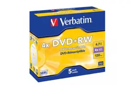 Verbatim DVD+RW 4x, 5er Pack Jewelcase